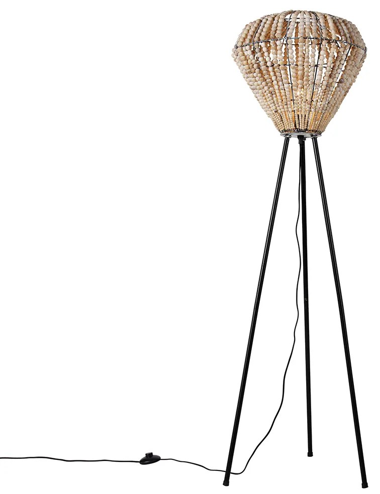 Candeeiro de pé oriental bege com contas - Moti