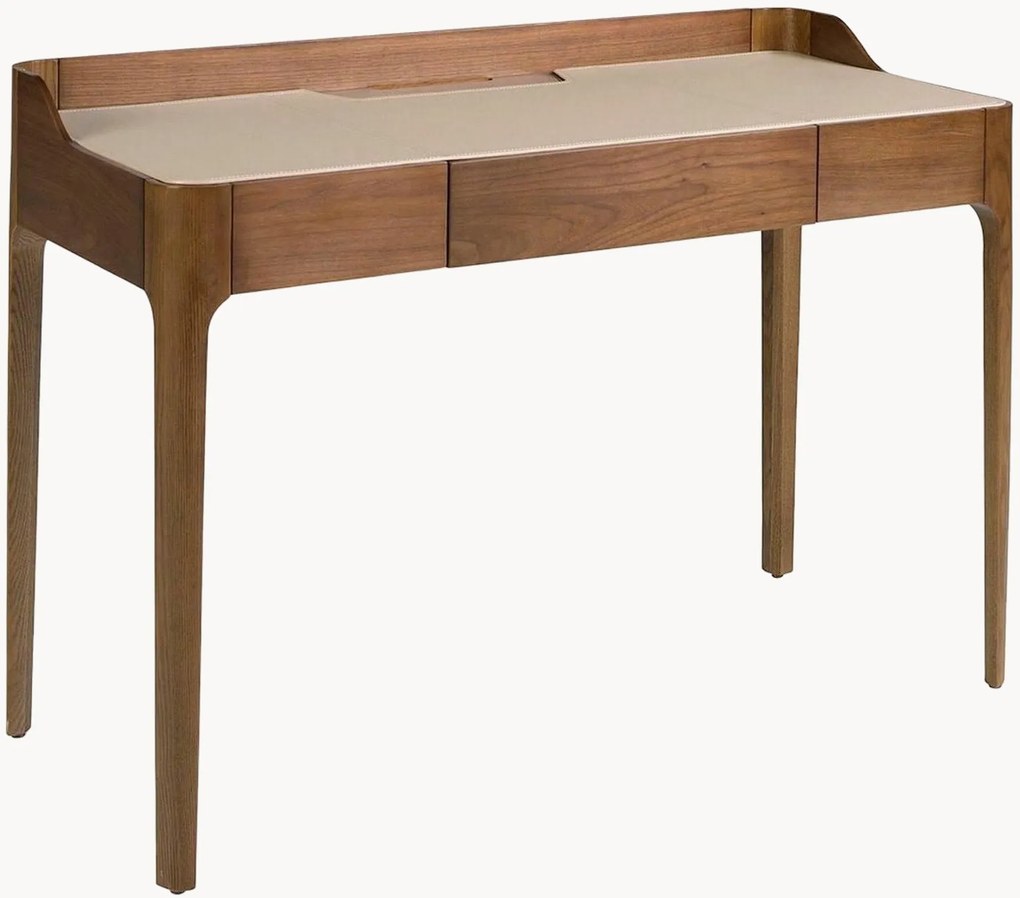 Secretária em couro sintético com gaveta Justino