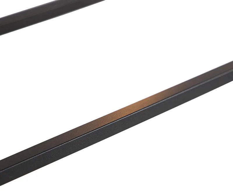 Candeeiro de suspensão retangular moderno preto 5 luzes - Cage