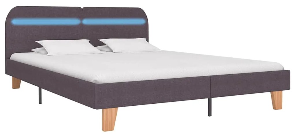 Estrutura de cama com LED sem colchão 150x200 cm tecido