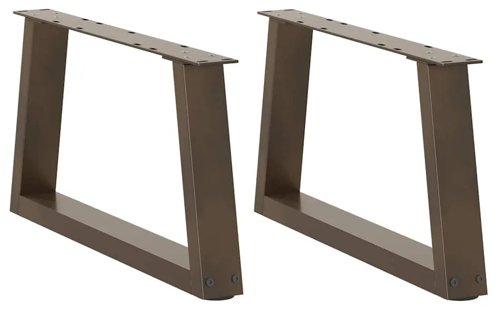 Pés para mesa de centro em formato de V, 2 peças, aço natural, 60x(30-