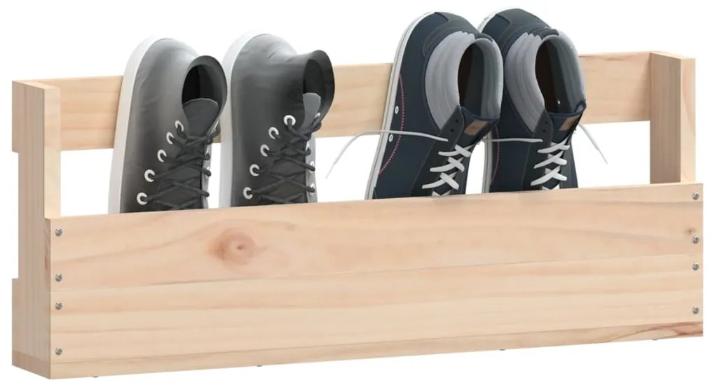 Sapateiras de montagem na parede 2 pcs 59x9x23 cm pinho maciço