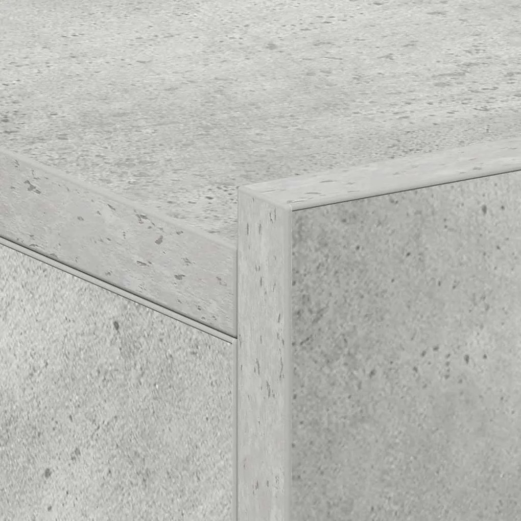 Mesa cabeceira suspensa 2pcs derivados madeira cinzento cimento