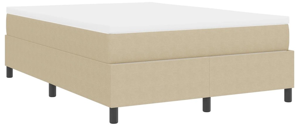 Cama Box Spring com Colchão Verde Claro Cinza 140x200 cm Tecido de Vel