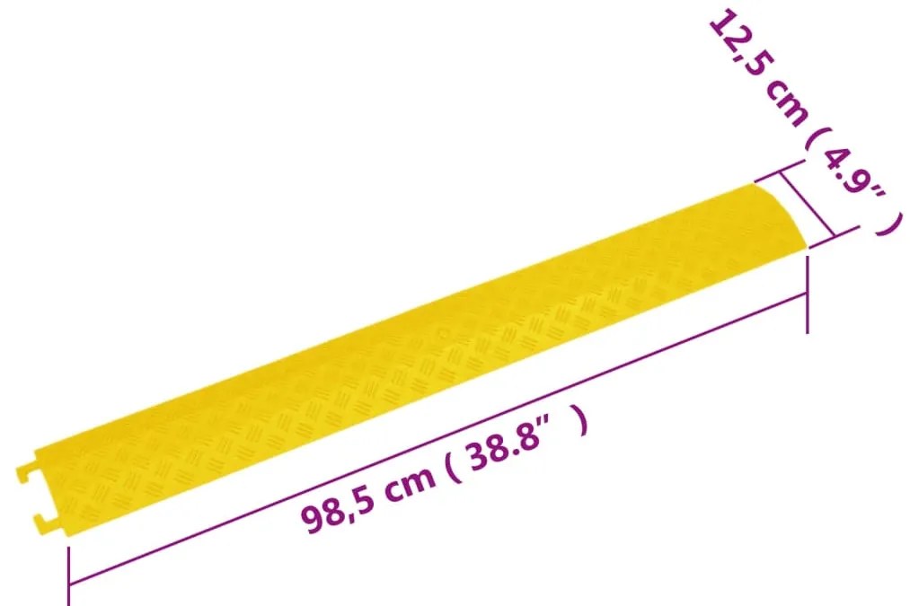 Rampa protetora de cabos 4 pcs 98,5 cm amarelo