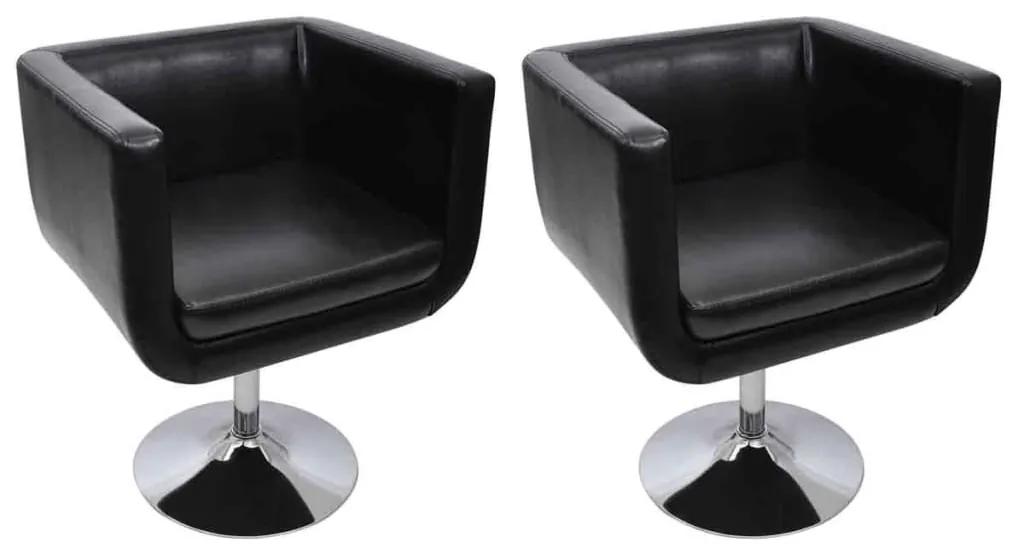 160440 vidaXL Cadeiras de bar 2 pcs couro artificial preto
