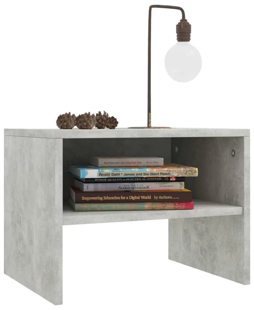 Mesas-de-cabeceira 2 pcs 40x30x30 cm contraplacado cinzento