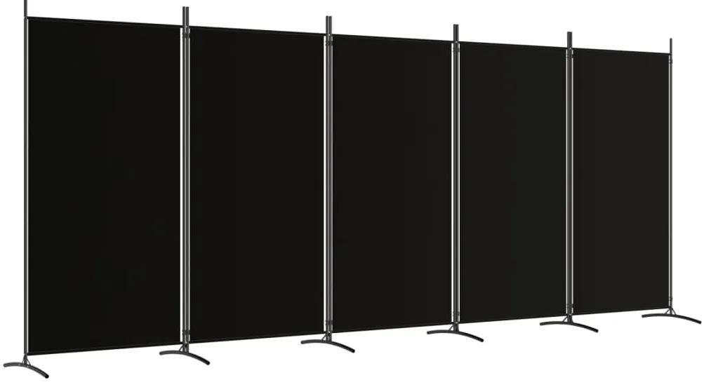 Divisória de quarto com 5 painéis 433x180 cm tecido preto