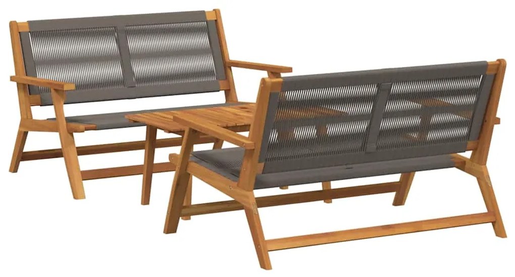 Cadeiras de Jardim com Mesa Conjunto 3 peças Cinza Madeira Sólida de A