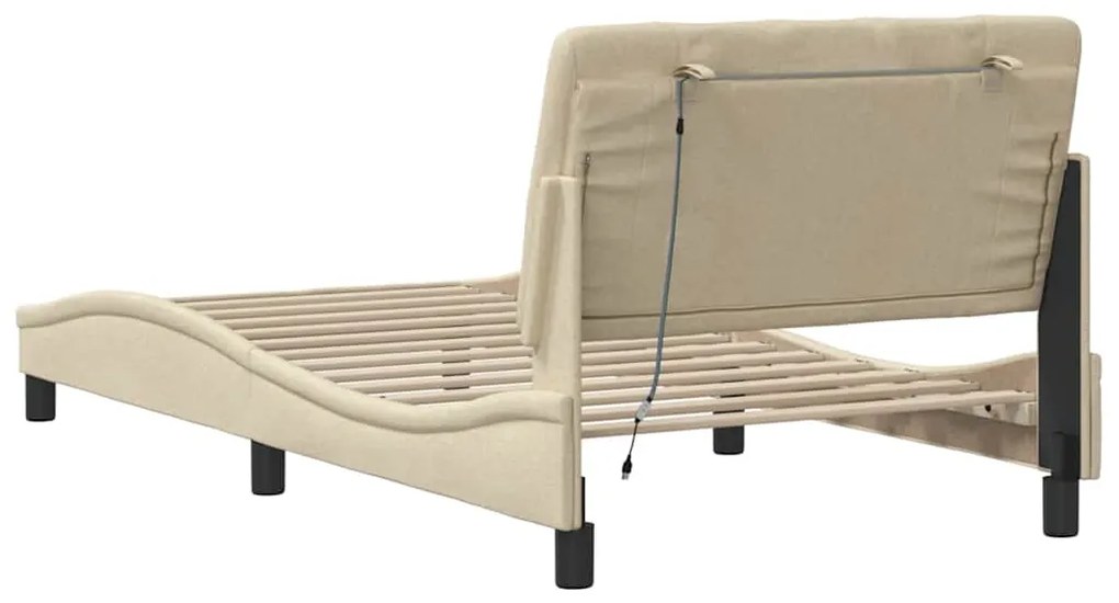 Estrutura de cama com LED sem colchão 100x200 cm tecido