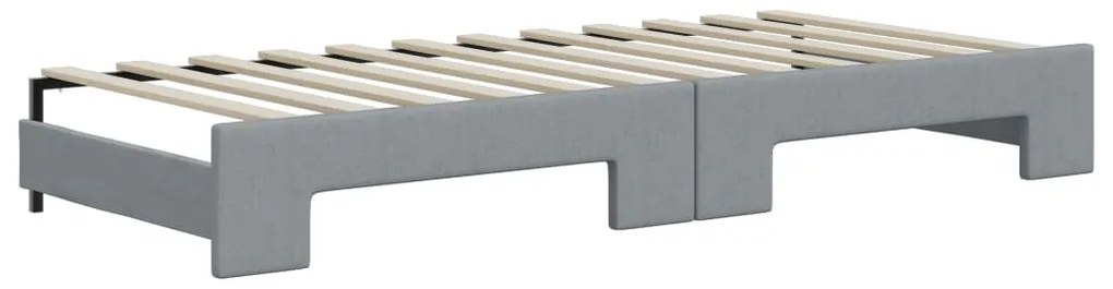 Sofá-cama c/ gavetão e colchões 80x200 cm tecido cinzento-claro