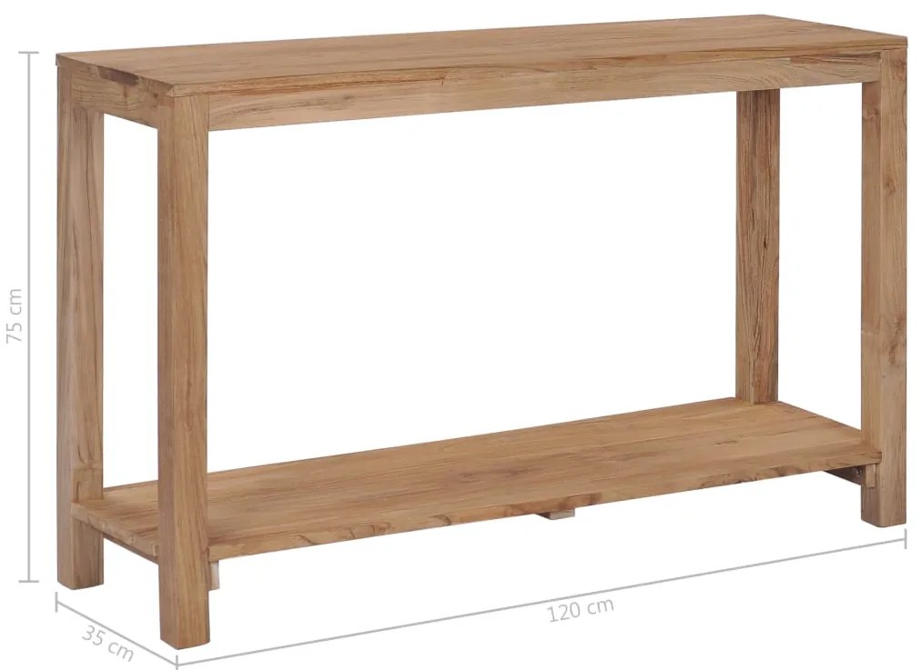 Mesa consola 120x35x75 cm madeira de teca maciça