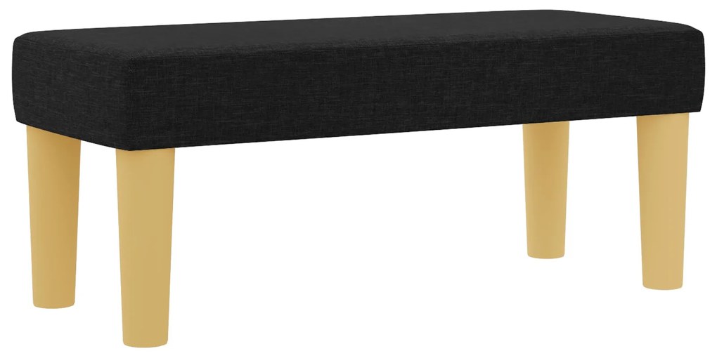 Cama com Estrado e Banco Preto 90x200 cm Tecido
