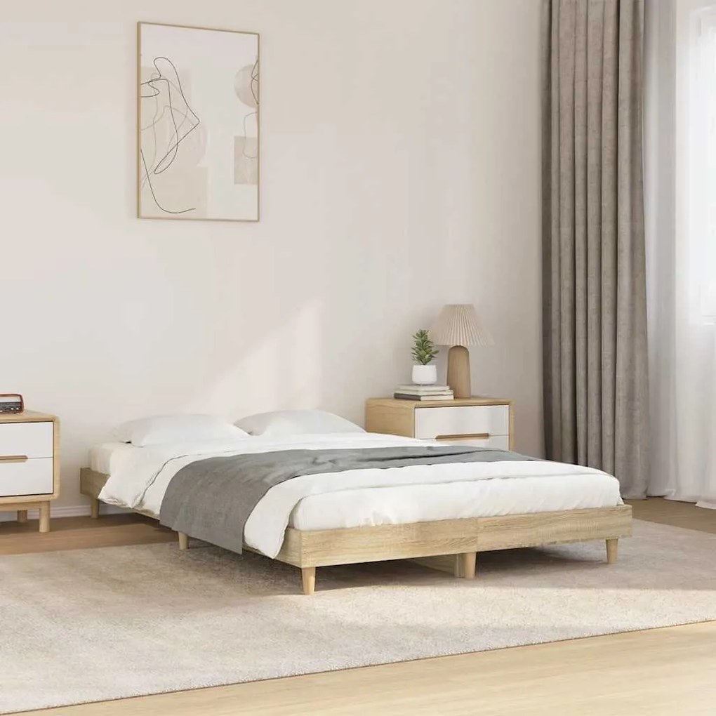 Estrutura cama s/ colchão derivados de madeira carvalho sonoma