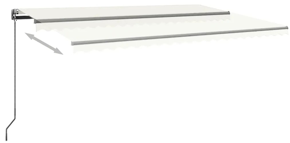 Toldo automático com LED e sensor de vento 500x350 cm cor creme