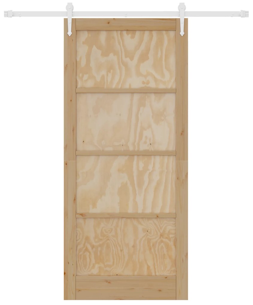 Porta Deslizante vidaXL com Conjunto de Hardware 93x211 cm Madeira Sól