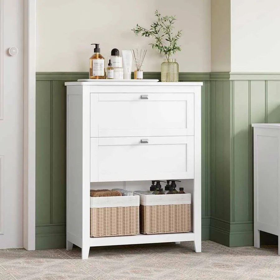 Móvel de casa de banho com divisórias reguláveis 80 x 35 x 60 cm branco