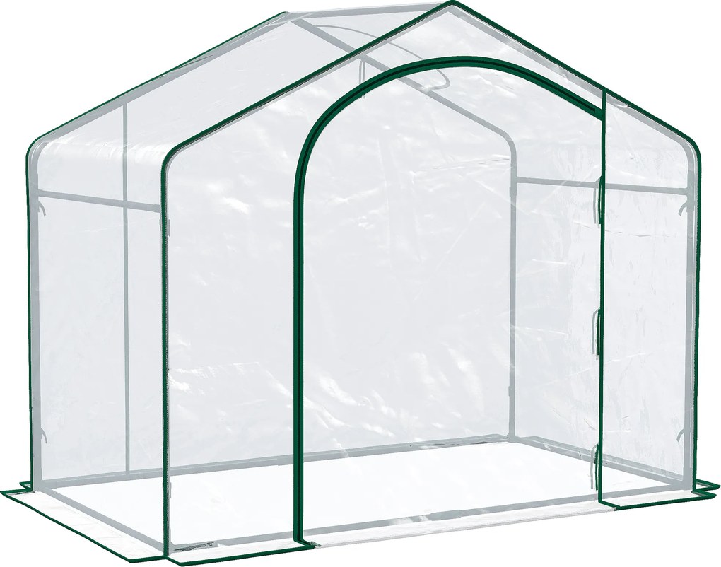 Outsunny Estufa Exterior com Entrada com Zíper e Abertura de Ventilação Superior, em Plástico e Aço, 180x100x152 cm, Transparente | Aosom Portugal
