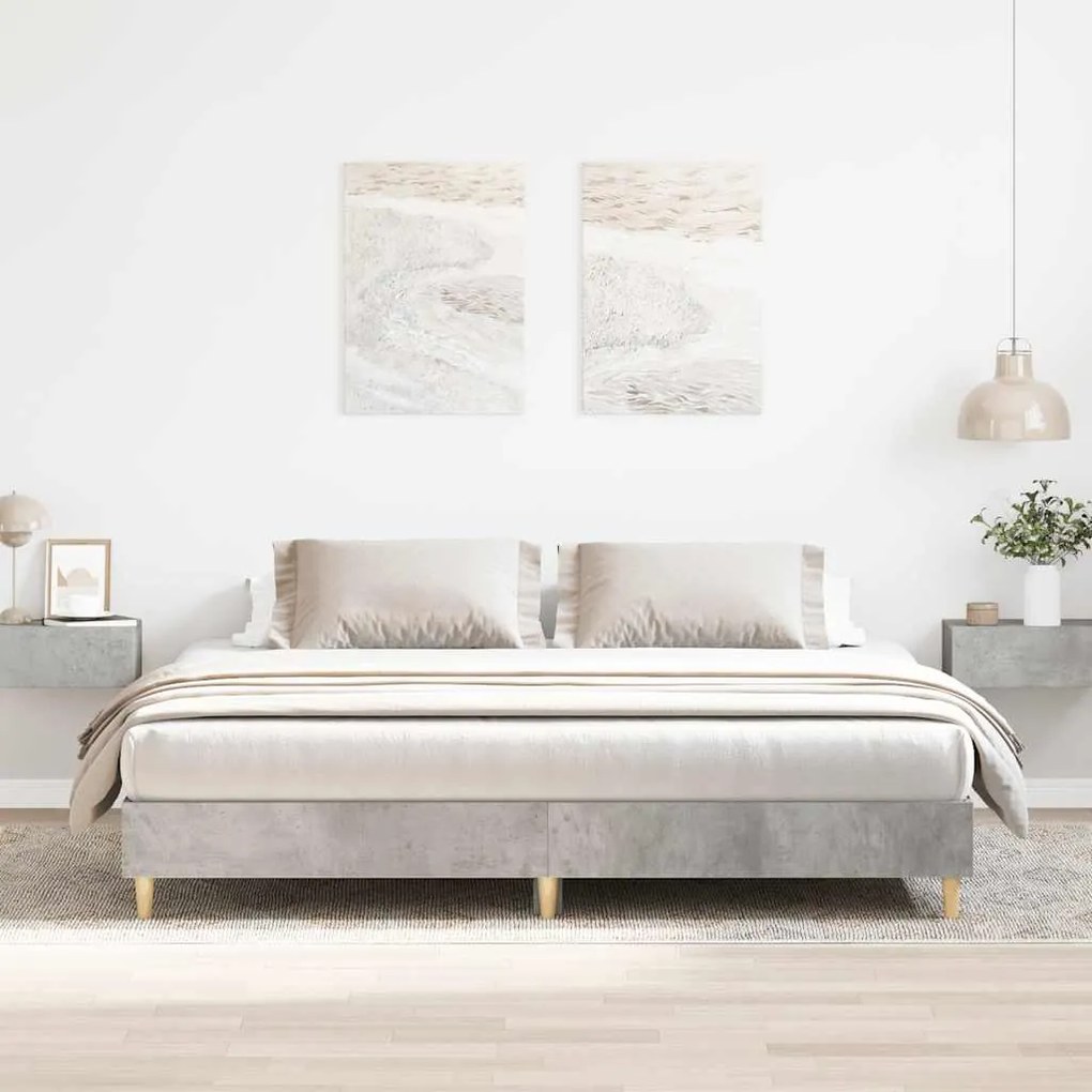 vidaXL Estrutura de cama sem colchão 200x200 cm cinzento cimento