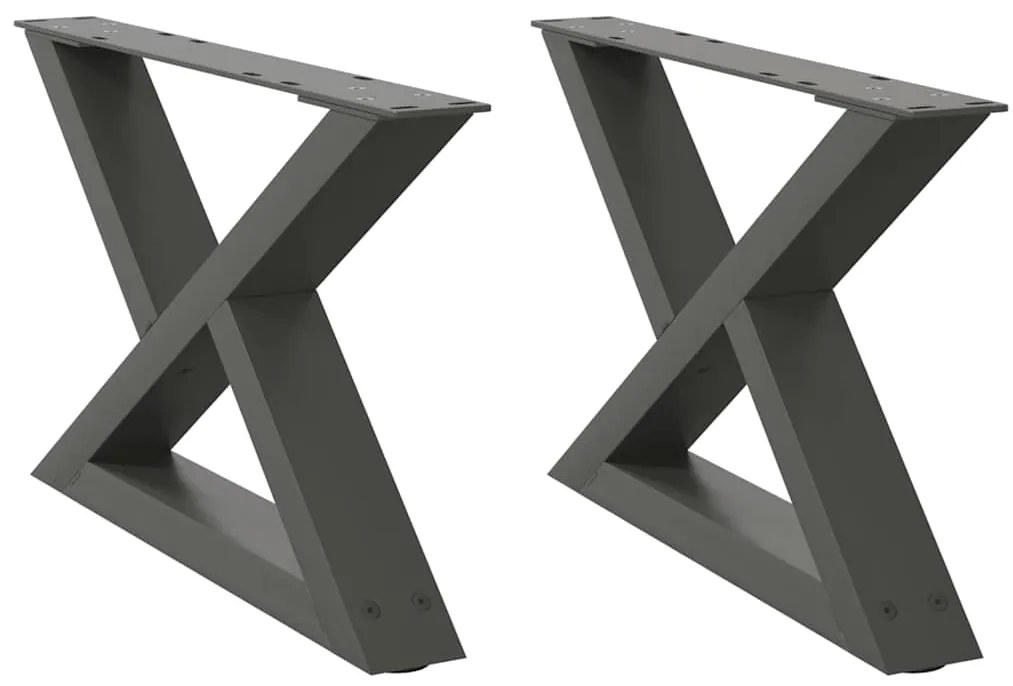 Pés para mesa de centro 2 peças antracite 60x(30-31,3) cm aço