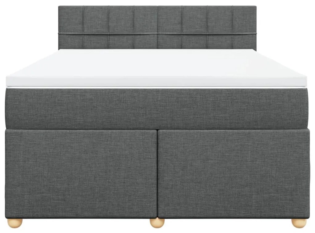 Cama com molas/colchão 140x200 cm tecido cinzento-escuro