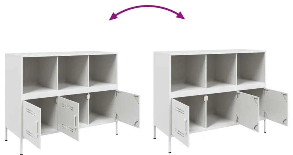 Aparador 100,5x39x79 cm aço branco