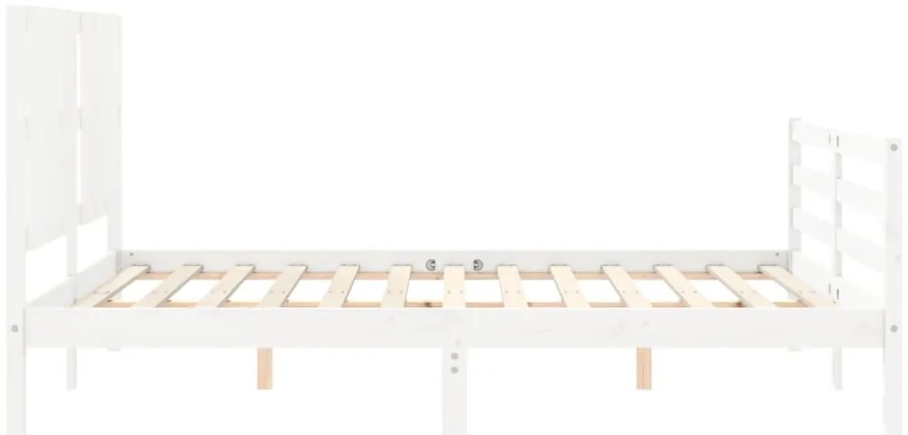 Estrutura de cama com cabeceira 160x200 cm madeira maciça
