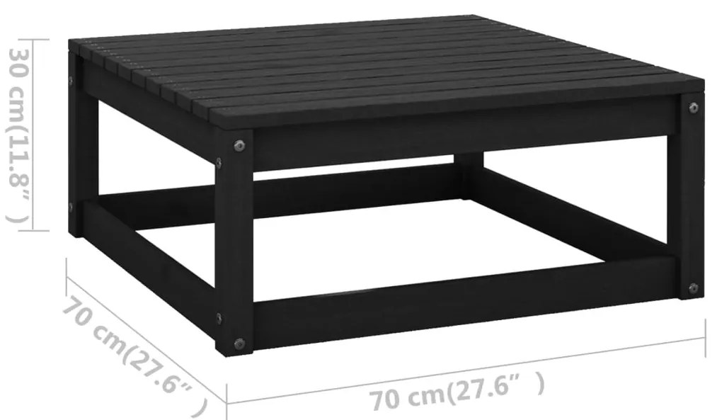 4 pcs conjunto lounge de jardim pinho maciço preto