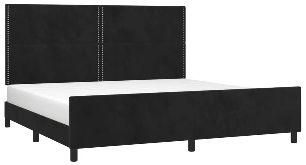 Estrutura de cama sem colchão 200x200 cm veludo preto