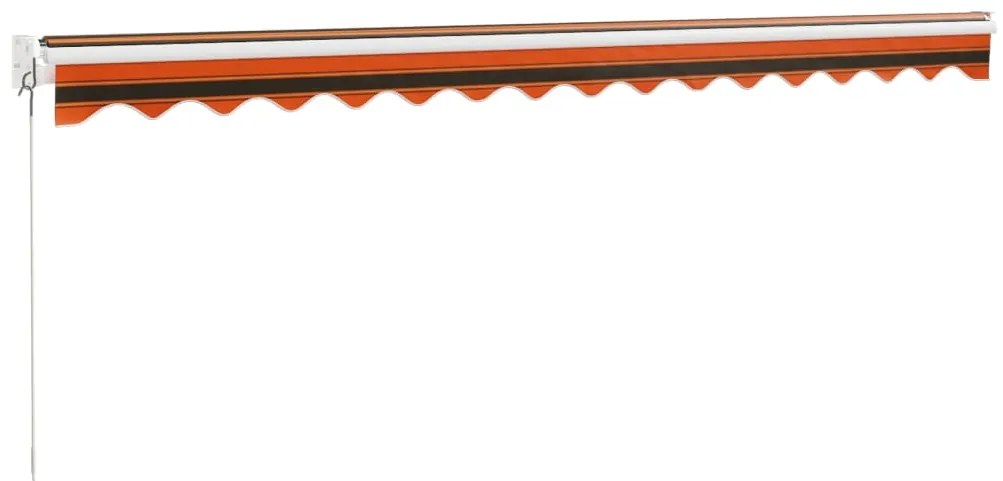 Toldo retrátil 4,5x3 m tecido e alumínio laranja e castanho