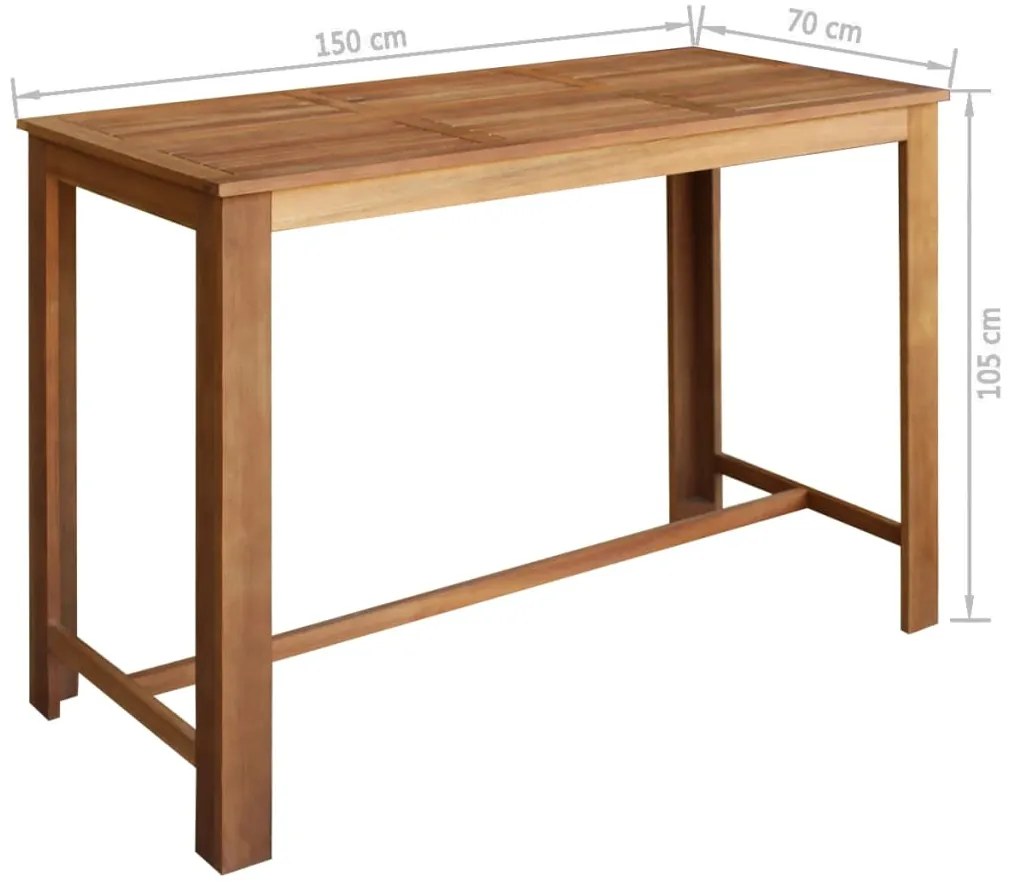 Conjunto mesa e cadeiras de bar 7 pcs madeira de acácia maciça