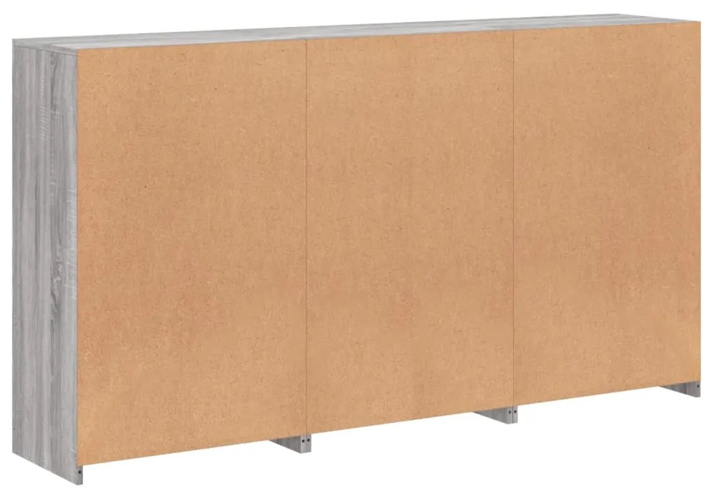 Aparador com luzes LED 181,5x37x100 cm cinzento sonoma