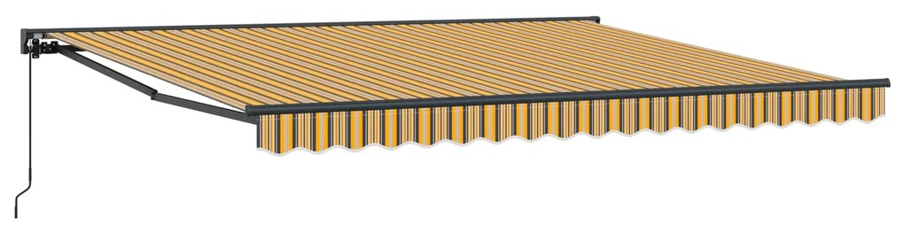 vidaXL Toldo Retrátil Amarelo e Cinza 400 × 300 cm Poliéster e Metal