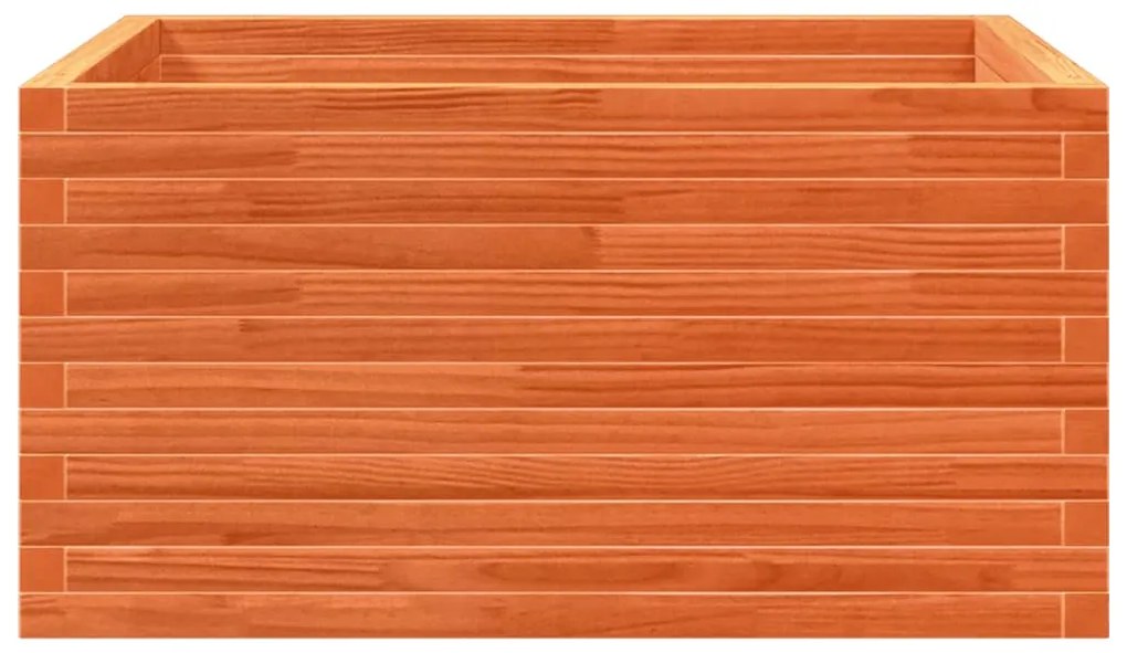 Vaso/floreira de jardim 90x90x46 cm pinho maciço castanho-mel