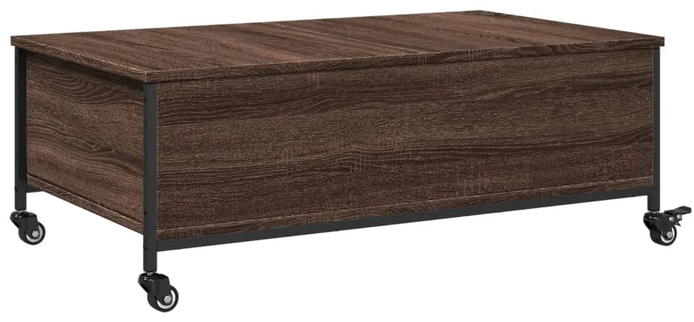 Mesa de centro com rodas derivados de madeira carvalho castanho