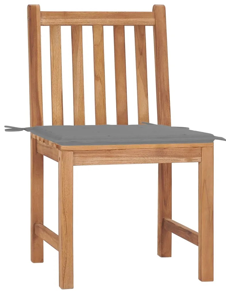 Cadeiras de jardim c/ almofadões 2 pcs teca maciça