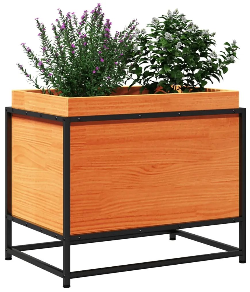 Vaso/floreira de jardim 60x40x50 cm pinho maciço castanho-mel