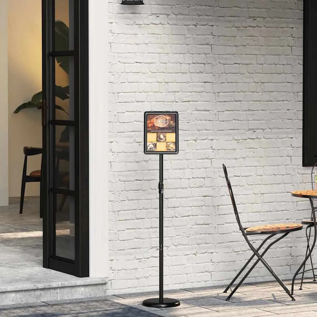 vidaXL Displays de Feira Preto 25 x 25 x 125 cm Alumínio