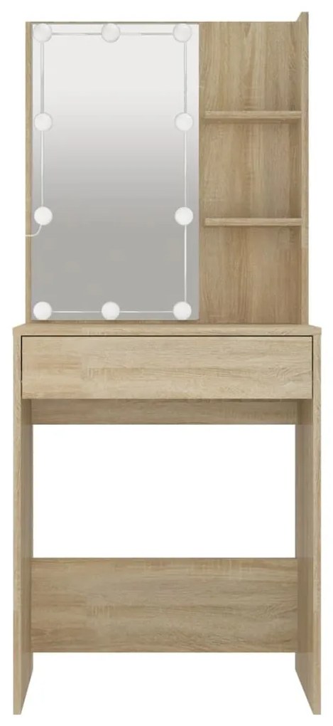 Toucador com LEDs 60x40x140 cm carvalho sonoma