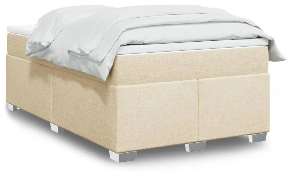 Cama boxspring com colchão 120x190 cm tecido cor creme