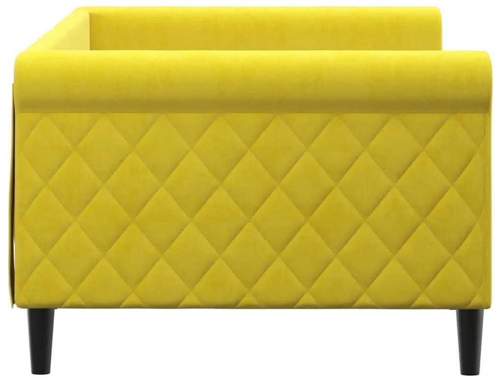 Sofá-cama 90x200 cm veludo amarelo