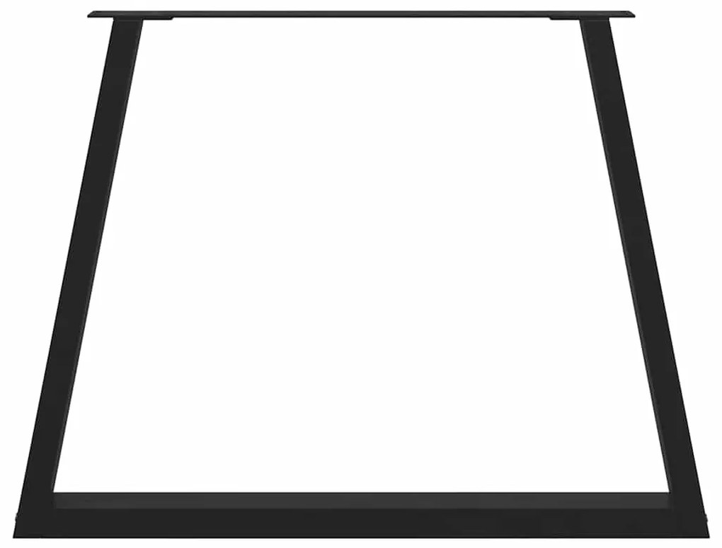 Pernas para mesa de jantar em V 3 peças, pretas, 100x(72-73,3) cm, aço