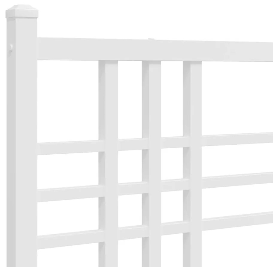 Estrutura de cama com cabeceira e pés 100x190 cm metal branco