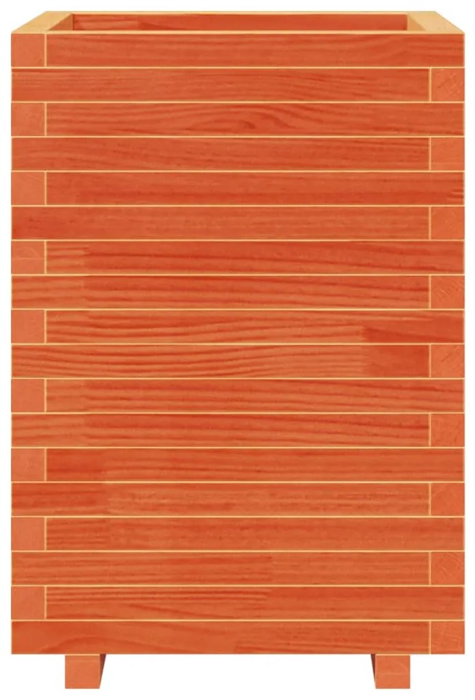 Vaso/floreira de jardim 50x50x72,5 cm pinho maciço castanho mel