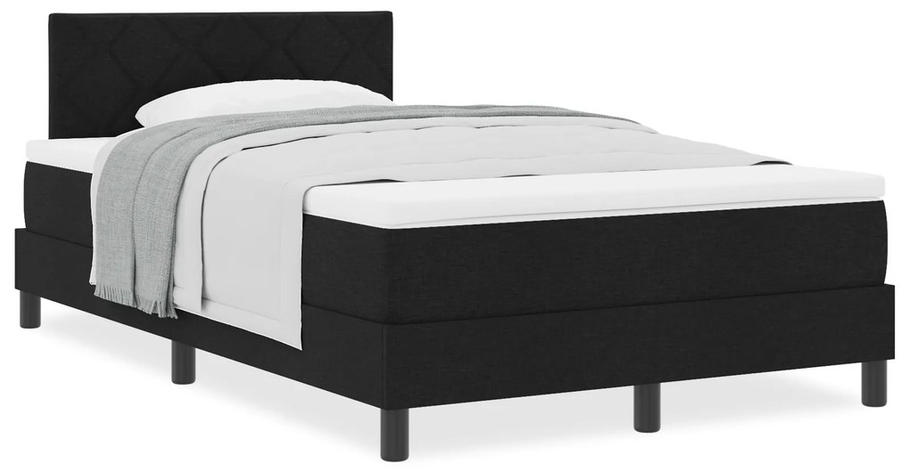 Cama Box com Colchão Preto 120x190 cm Tecido