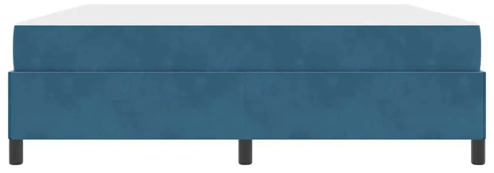 Estrutura da Cama Azul Escuro e Branco 180 x 200 cm Veludo