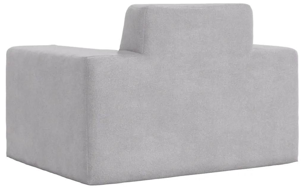 Sofá infantil pelúcia macia cinzento-claro