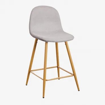 Pacote Com 4 Bancos Altos Glamm Madeira Natural & ↑65 Cm & Cinza Concreto - Sklum