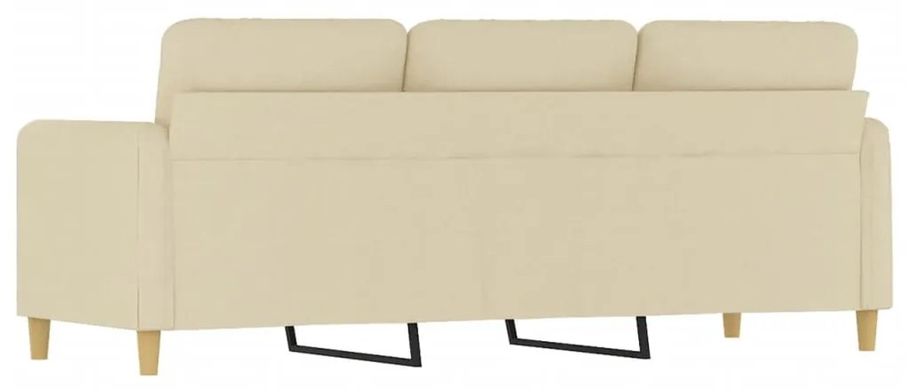 Sofá de 3 lugares tecido 180 cm cor creme