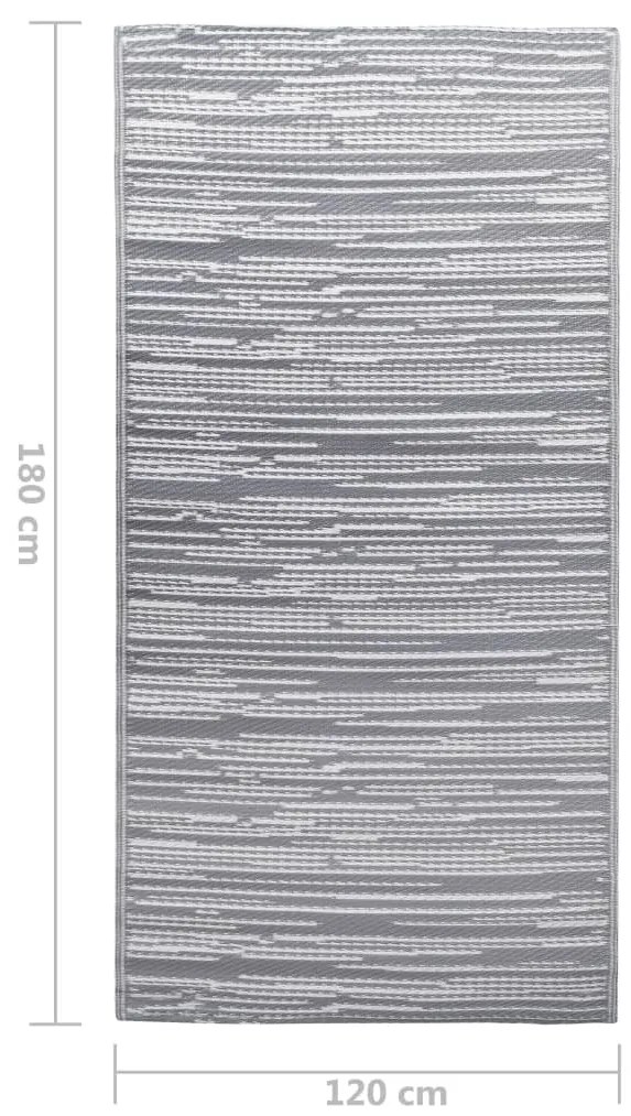 Tapete de exterior 120x180 cm ARAKIL PP cinzento